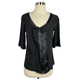 Etro Black Silk Sequin Embellished Blouse Size 42